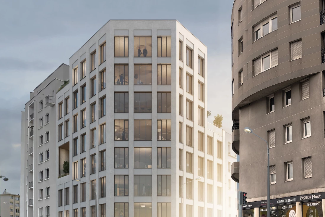 immobilier tertiaire perspective 3d
