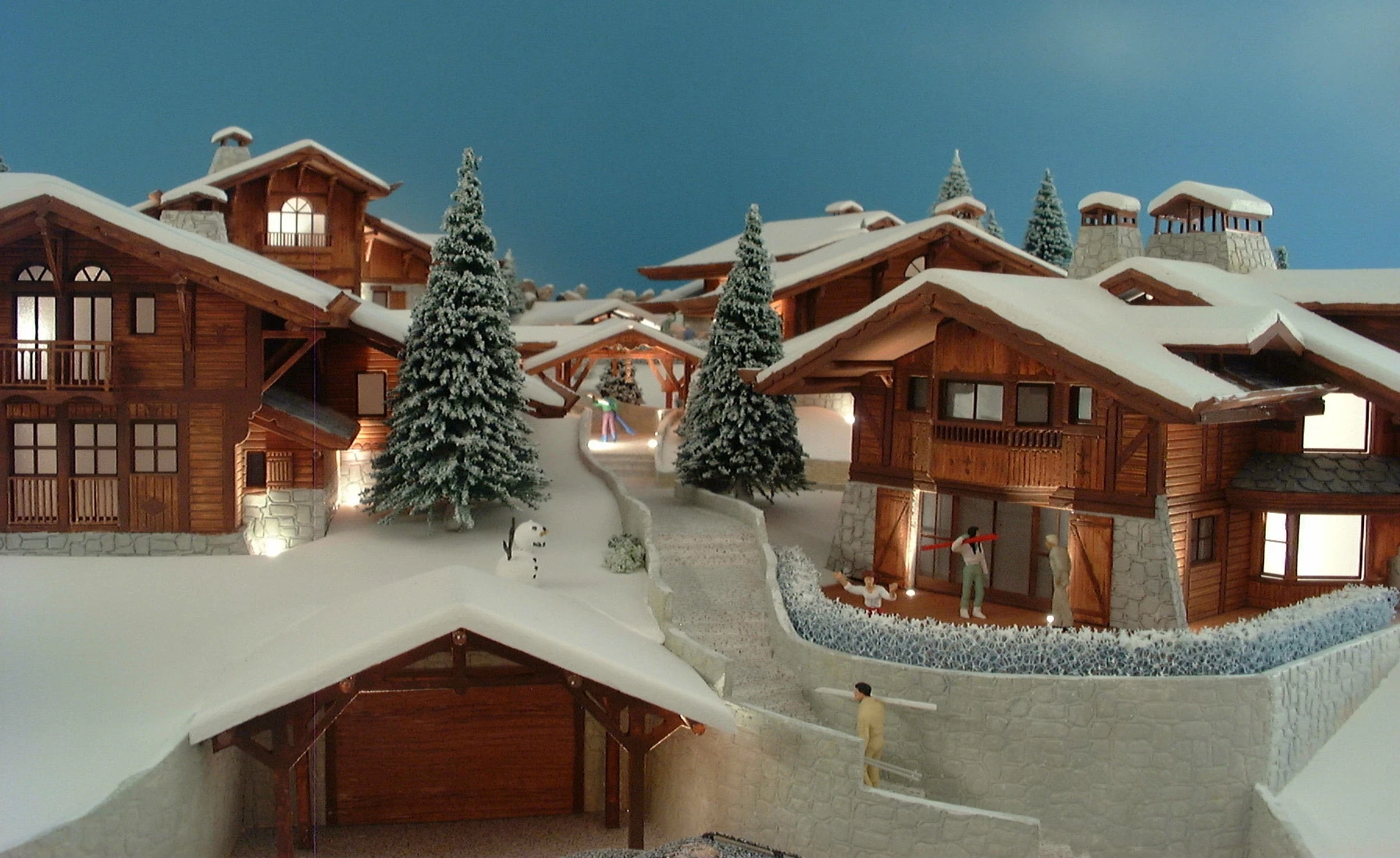 maquette bois projet chalet eclaire vue frontale atelier fau